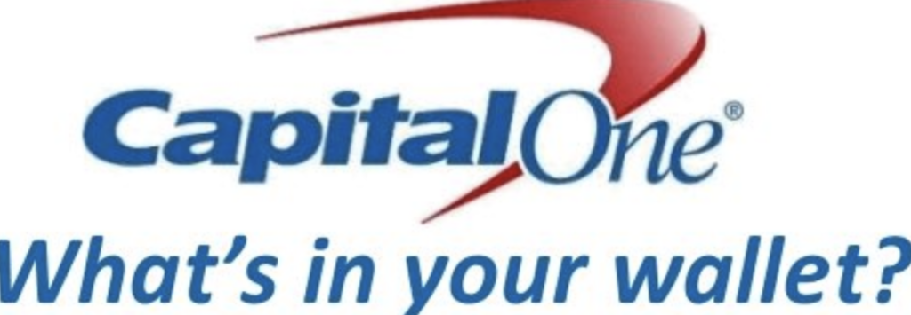 A photo of Capital One's slogan "What's in your wallet?" used as an example of alliteration in sales psychology.